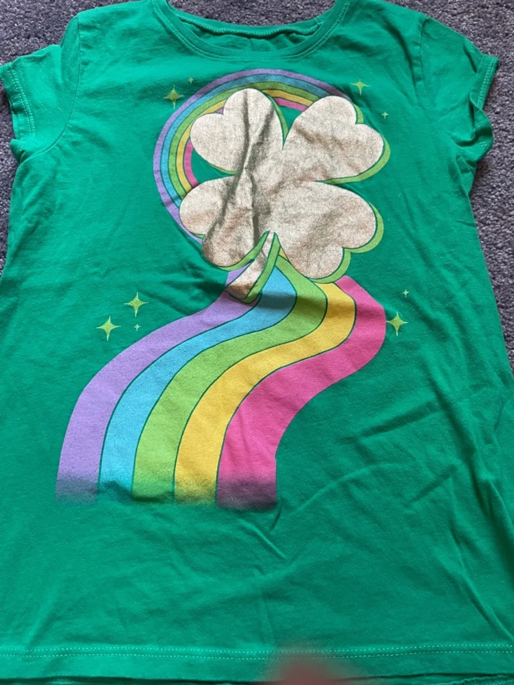 Children’s Place Girls' Short Sleeve Graphic Tee Unicorn, Rainbow, Horse Size XL